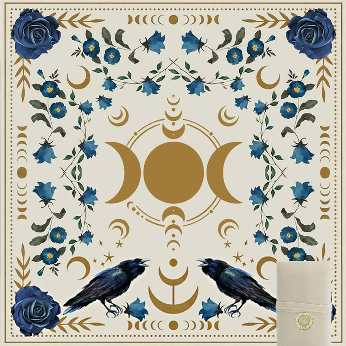 Knana Sun and Moon tarot altar cloth with storage bag
