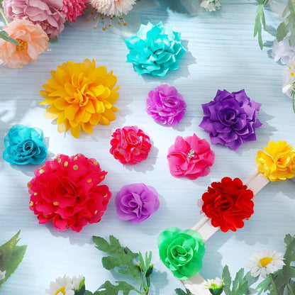 Sadnyy dog bow charms pack displaying various sizes from five to ten centimeters for cats and dogs.