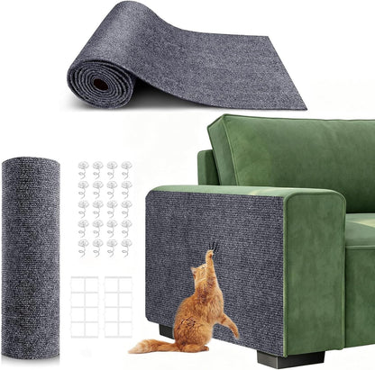 Abuzabu self adhesive cat scratching mat front view durable sofa guard