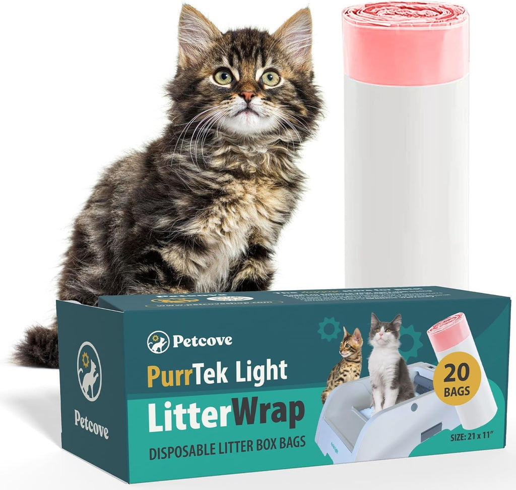 PurrTek Cat Litter Box Liners - LitterWrap Drawstring Bags for Automatic & Self-Cleaning Litter Boxes | Precision Fit, Jumbo Heavy-Duty, Leak-Proof, Unscented Odor Control, Replacement Refills - Image 11