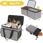 Abrimelodi pet travel organizer bag with insulated dog food containers