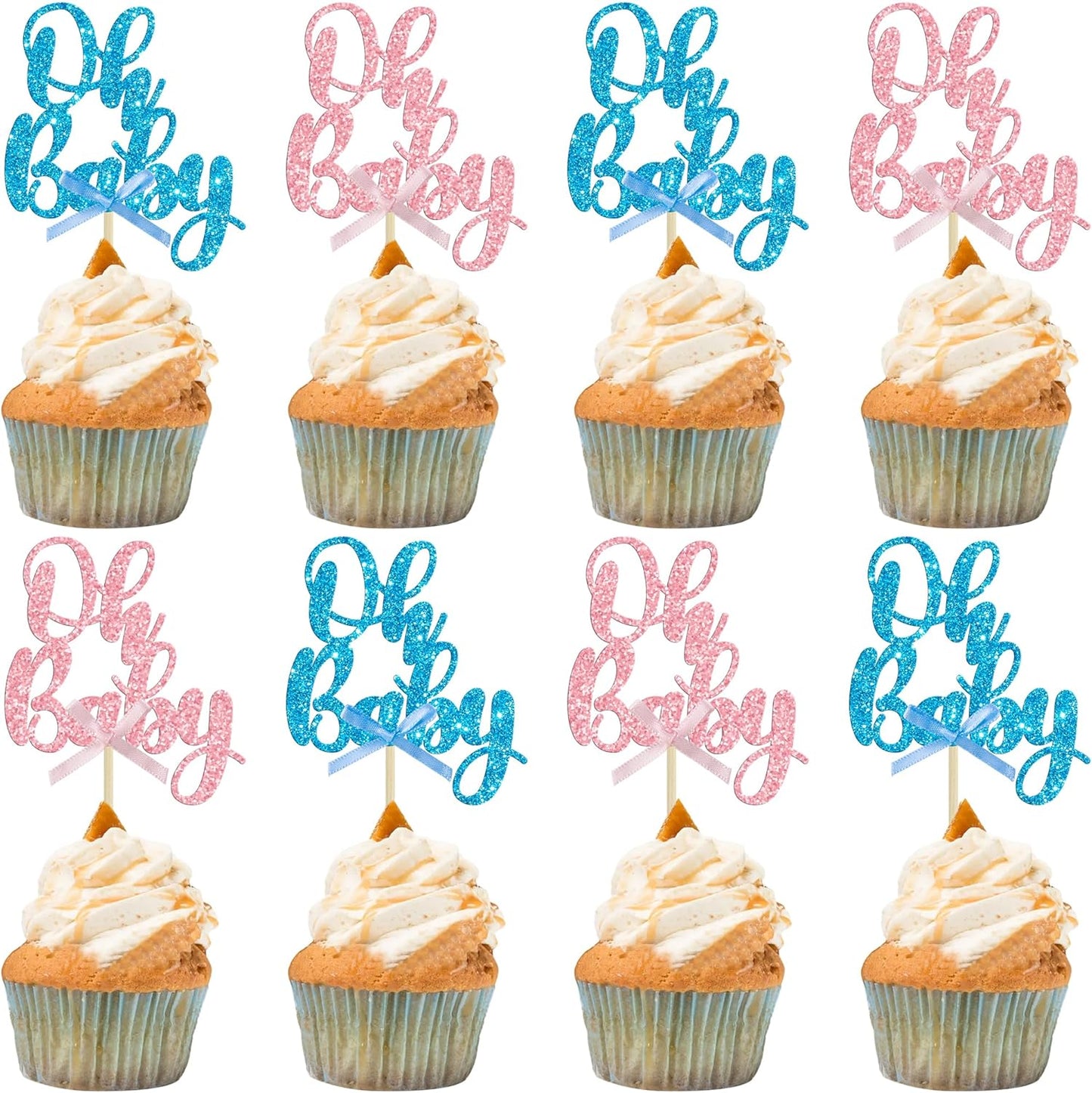 Gyufise 36 piece Oh Baby cupcake toppers set front view