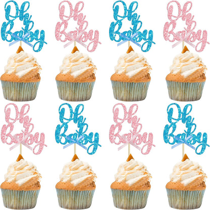 Gyufise 36 piece Oh Baby cupcake toppers set front view