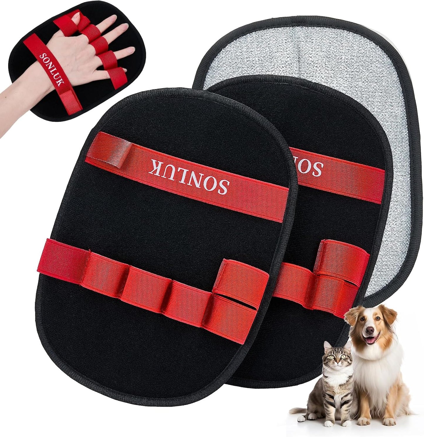 2 Pack Pet Hair Removal Glove,Upgraded 5-Finger Pet Hair Remover Glove for Dogs&Cats,Reusable Electrostatic Magic Brush Pet Hair Removal Tool for Laundry,Furniture,Carpets,Car Seats(Black) - Image 10