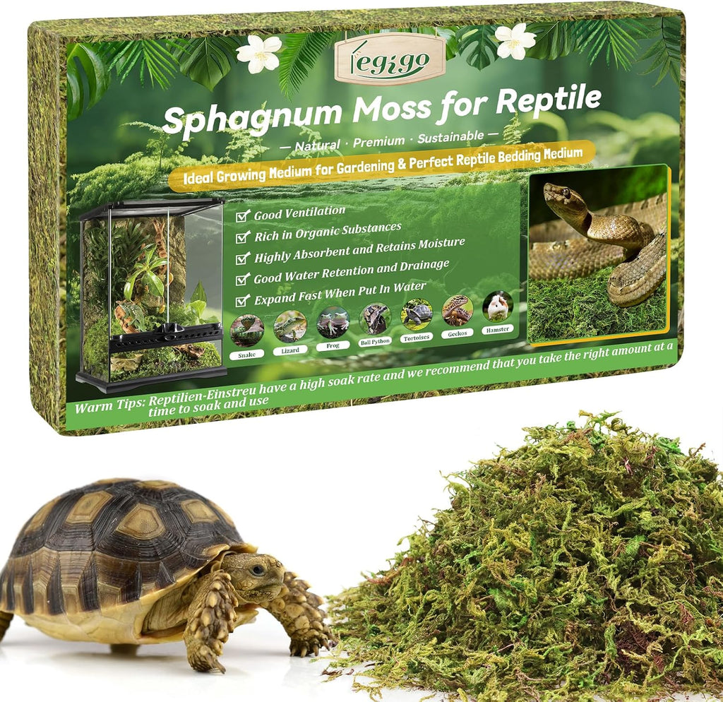 Legigo 2.6LB Sphagnum Moss for Reptile- 48QT Natural Reptile Moss Terrarium Moss Substrate, Snake Tank Moss Peat Moss Reptile Bedding for Snake, Gecko, Ball Python, Frog and Orchids Plants - Image 10