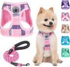 BEAUTYZOO Small Dog Harness and Leash Set,Step in No Choke No Pull Soft Mesh Dog Harnesses Reflective for Extra Small Medium Puppy Dogs and Cats, Plaid Dog Vest Harness for XS S Pets, Beige S - Image 13