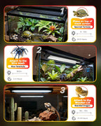 Side profile of the black plastic housing reptile light fixture.