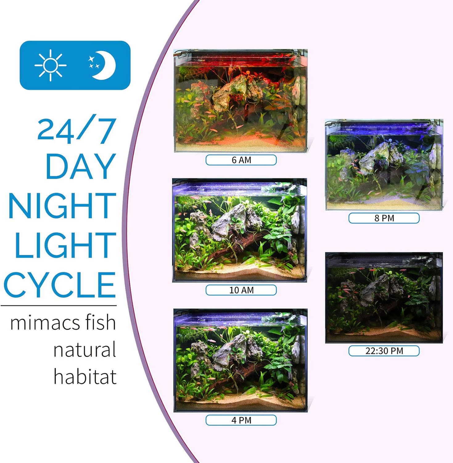 Close up of aquarium light timer and control switch