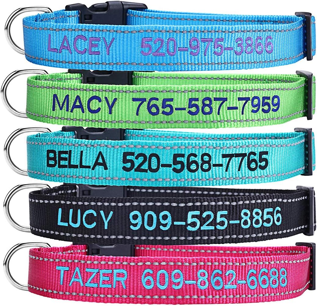 Suptmax personalized dog collar front view with embroidered name