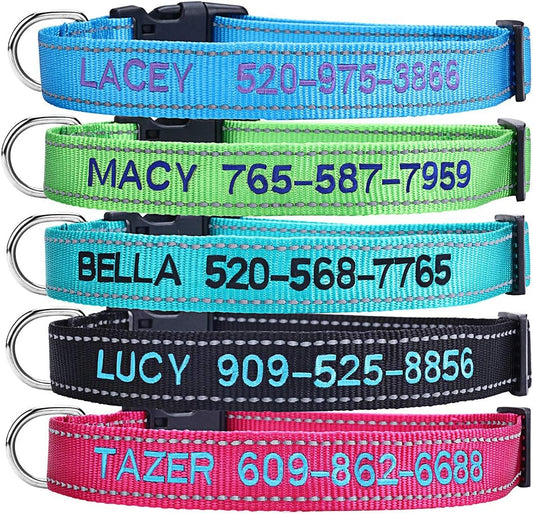 Suptmax personalized dog collar front view with embroidered name
