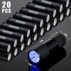 Nine LED cluster head of the Hortsun portable blacklight flashlight displaying the bulb configuration.