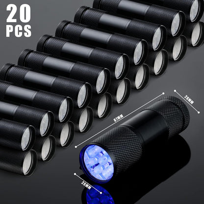 Nine LED cluster head of the Hortsun portable blacklight flashlight displaying the bulb configuration.