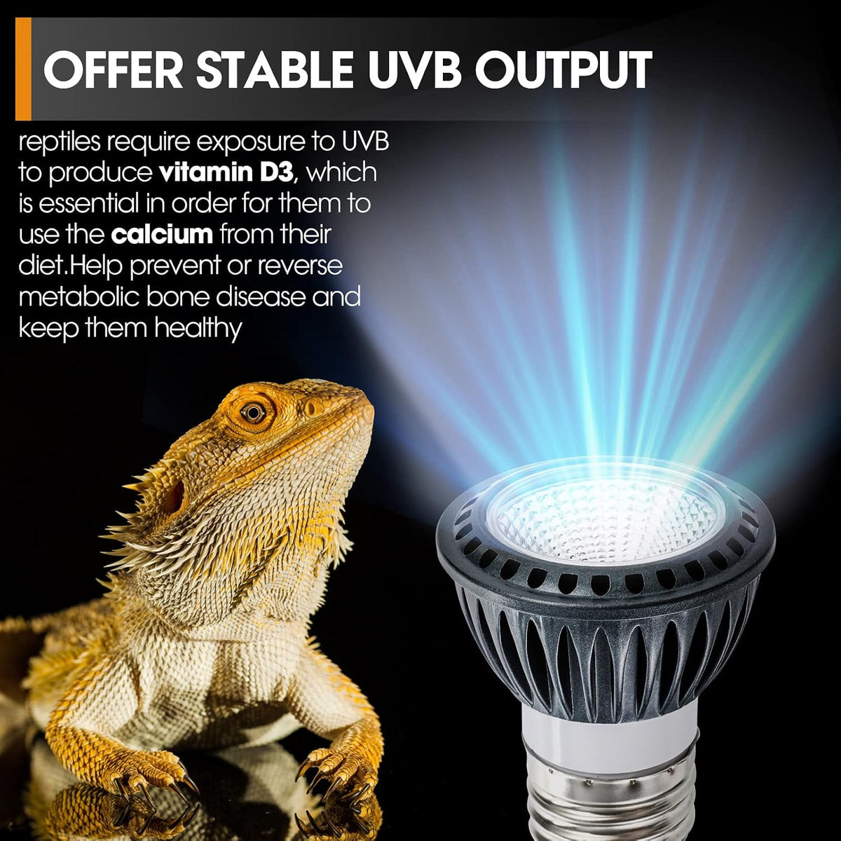 GeeKoit five watt LED bulb showing aluminum finned housing