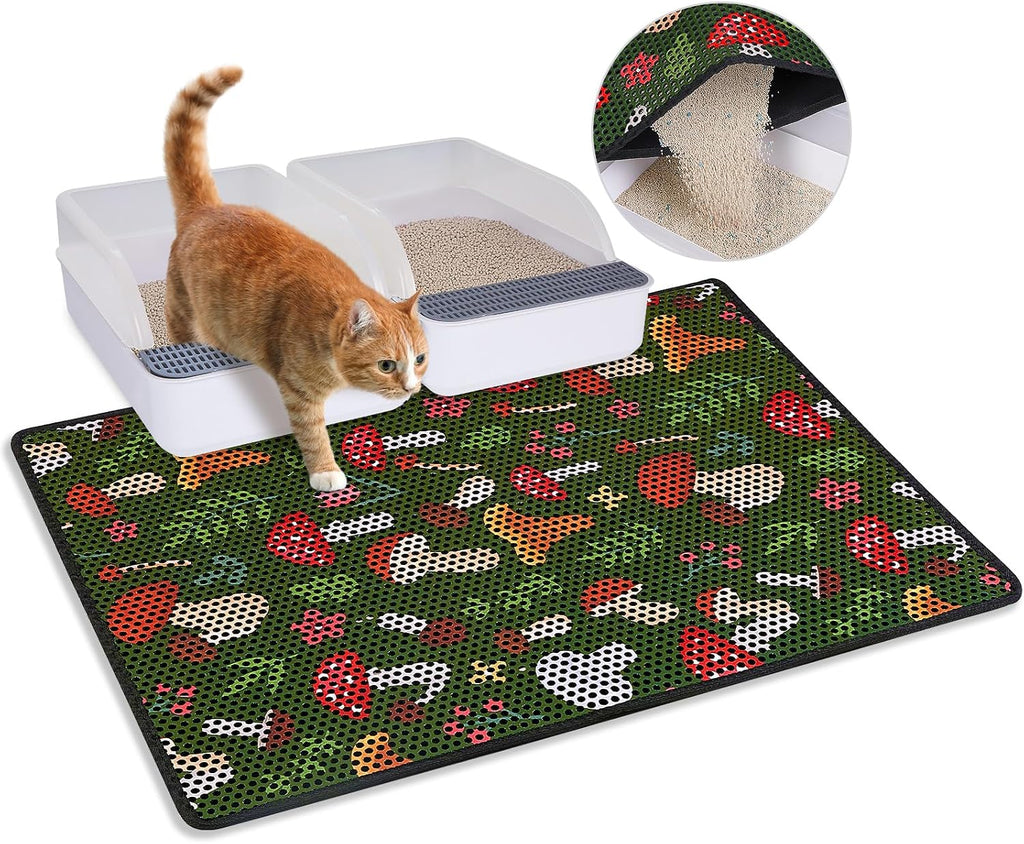 Bienbee Cat Litter Mat, 46"x27" Jumbo Litter Mat Double Layer Litter Trapping Mat,Reduces Tracking and Keeps Floors Clean, Black Cat XL - Image 9