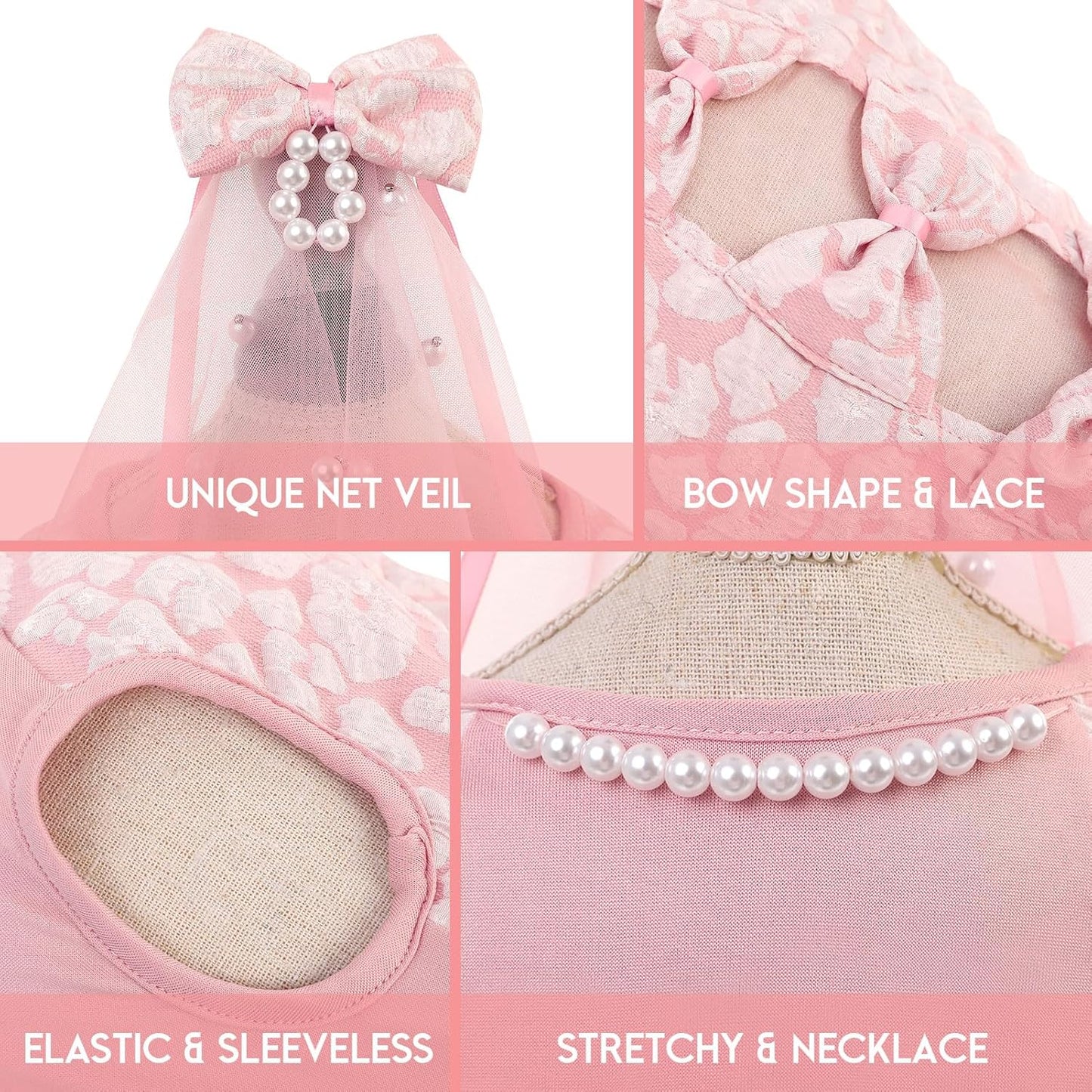 ASENKU canine formal apparel with six layer fluffy yarn tulle skirt