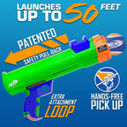 Nerf Dog launcher side profile showing trigger mechanism