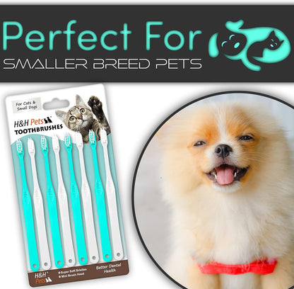 Extra small pet toothbrushes with soft nylon bristles for puppy plaque removal.