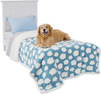LE SURE Waterproof Puppy Blanket for Small Dogs - Washable Double Sided Dog Blankets with Warm Jacquard Shag and Soft Sherpa Fleece, Pet Cat Blanket for Couch Protection, 3D Textured Cloud, Blue - Image 11