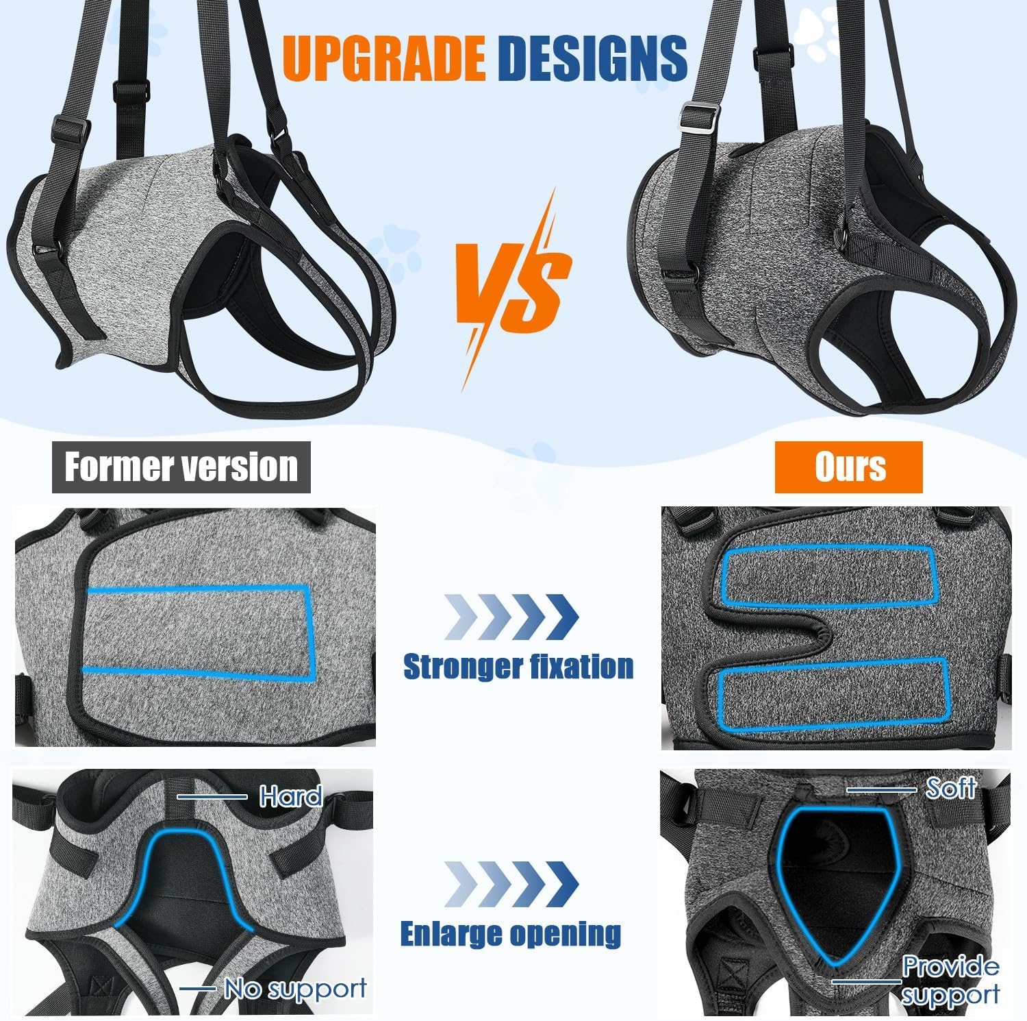 Side view of SlowTon dog support sling showing adjustable straps