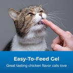 PetAg hairball natural solution gel supplement displayed with feline care items