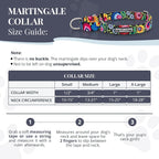 High density polyester webbing martingale dog collar with weatherproof steel D ring.