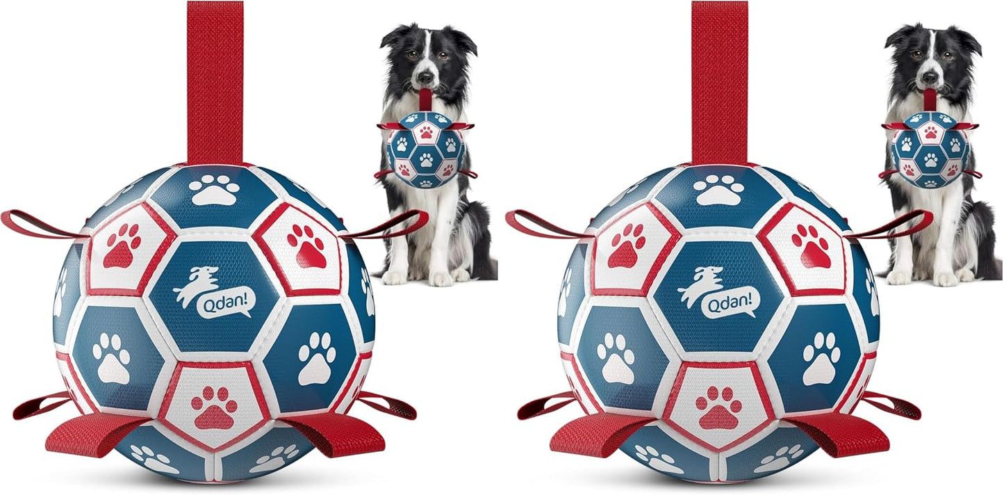 QDAN Dog Balls, World Cup Soccer Ball with Straps, Durable Herding Balls for Small Medium Pet, Puppy Birthday Gifts, Dog Water Toy, Pet Toys Puppy Ball (6 Inch) - Image 15