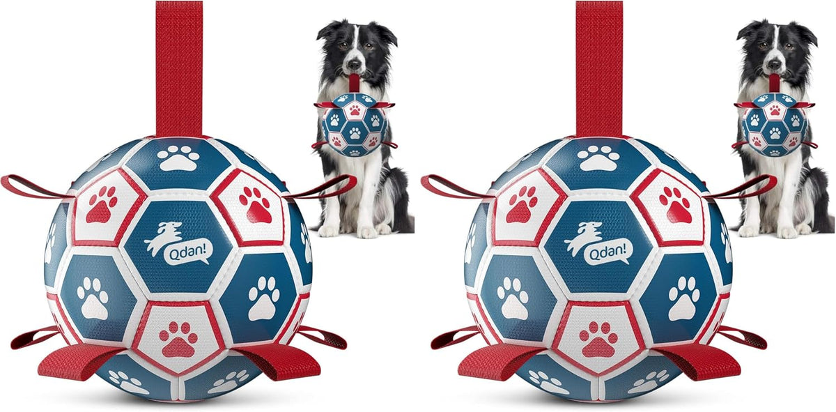 QDAN Dog Balls, World Cup Soccer Ball with Straps, Durable Herding Balls for Small Medium Pet, Puppy Birthday Gifts, Dog Water Toy, Pet Toys Puppy Ball (6 Inch) - Image 15