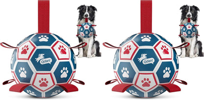 QDAN Dog Balls, World Cup Soccer Ball with Straps, Durable Herding Balls for Small Medium Pet, Puppy Birthday Gifts, Dog Water Toy, Pet Toys Puppy Ball (6 Inch) - Image 15