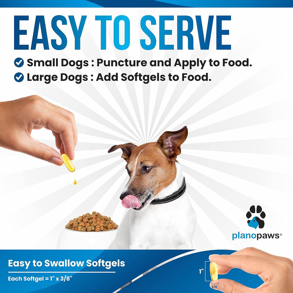 Planopaws salmon oil for dogs softgels for anti itch and allergy relief