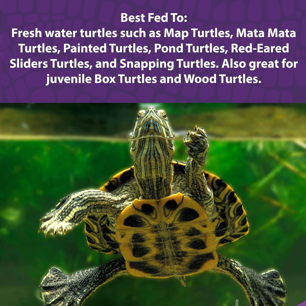 Mazuri floating turtle food bag side profile details