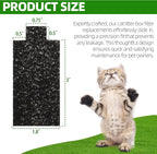 Twelve pack of premium black charcoal deodorizing filter pads for automatic pet litter boxes