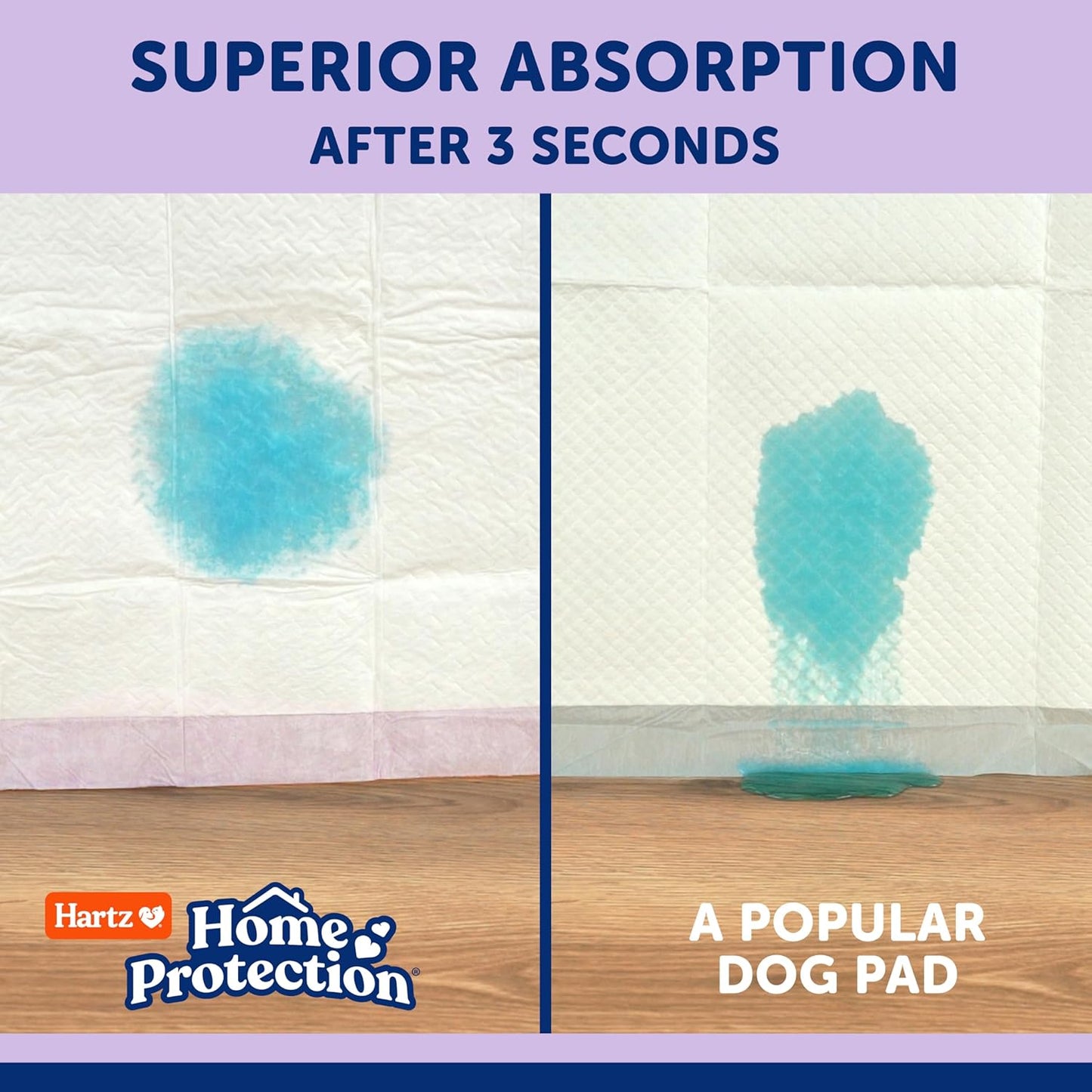 Side profile of Hartz dog pad showing waterproof plastic backing