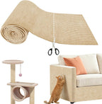 Light gray cat scratch mat dimensions and thickness detail