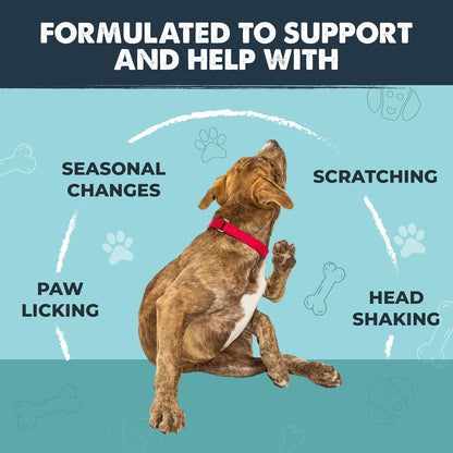 Mighty Paw skin and coat supplement for seasonal pet allergies