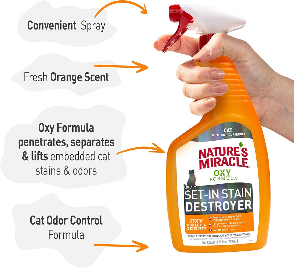 Natures Miracle set in stain destroyer logo and branding close up