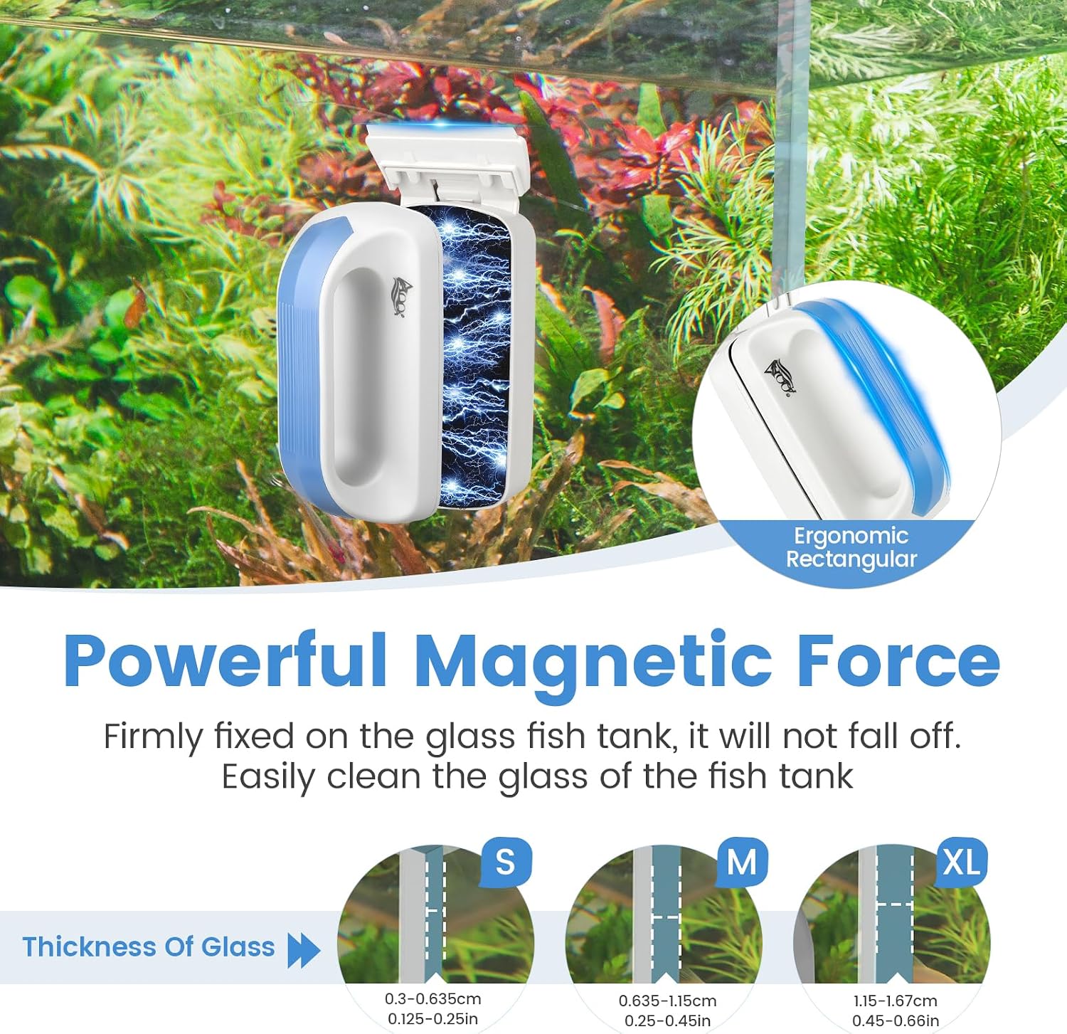 Detachable plastic scraper blades for small fish tanks