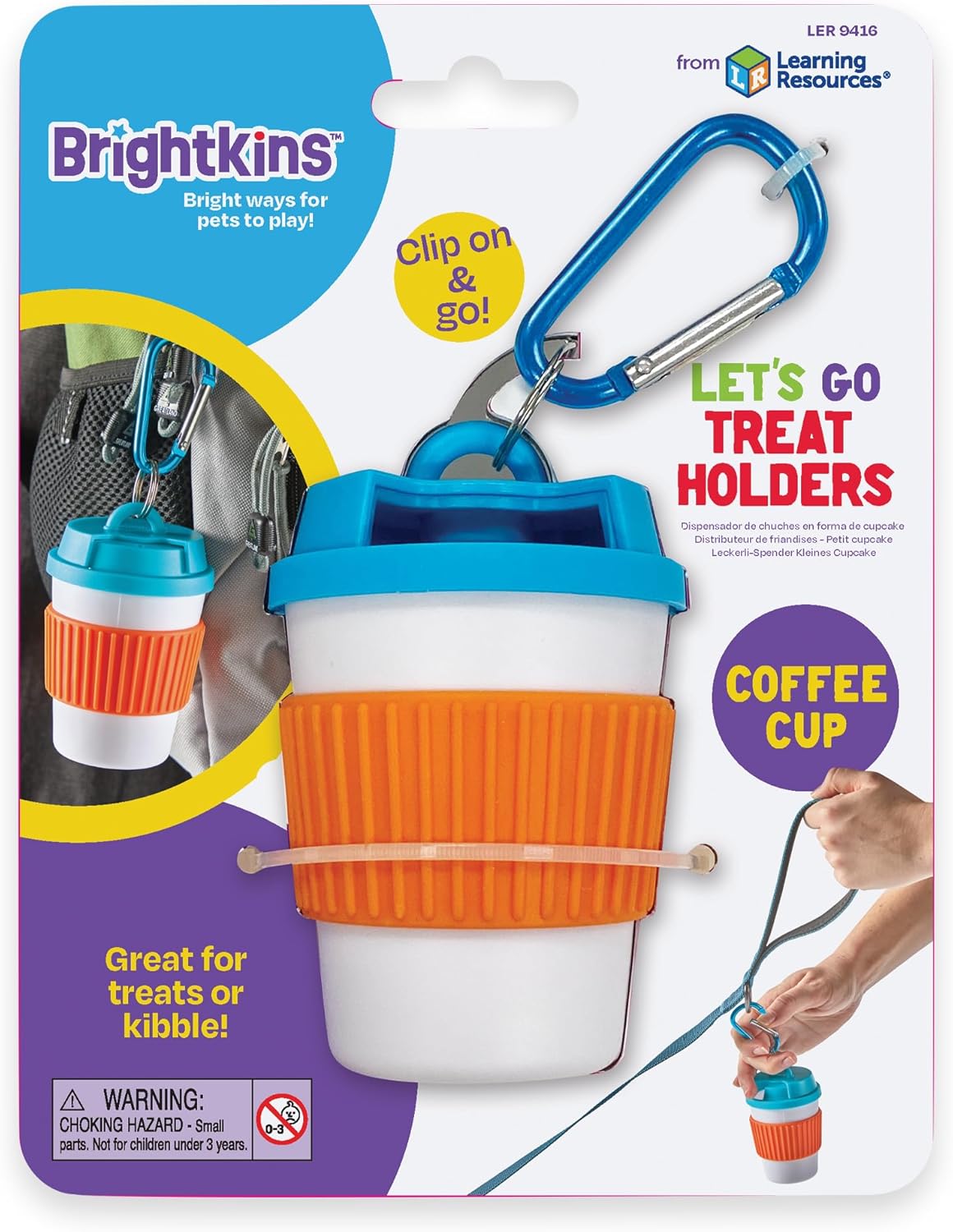 Brightkins twist-shut lid dog treat holder for messy crumbs prevention