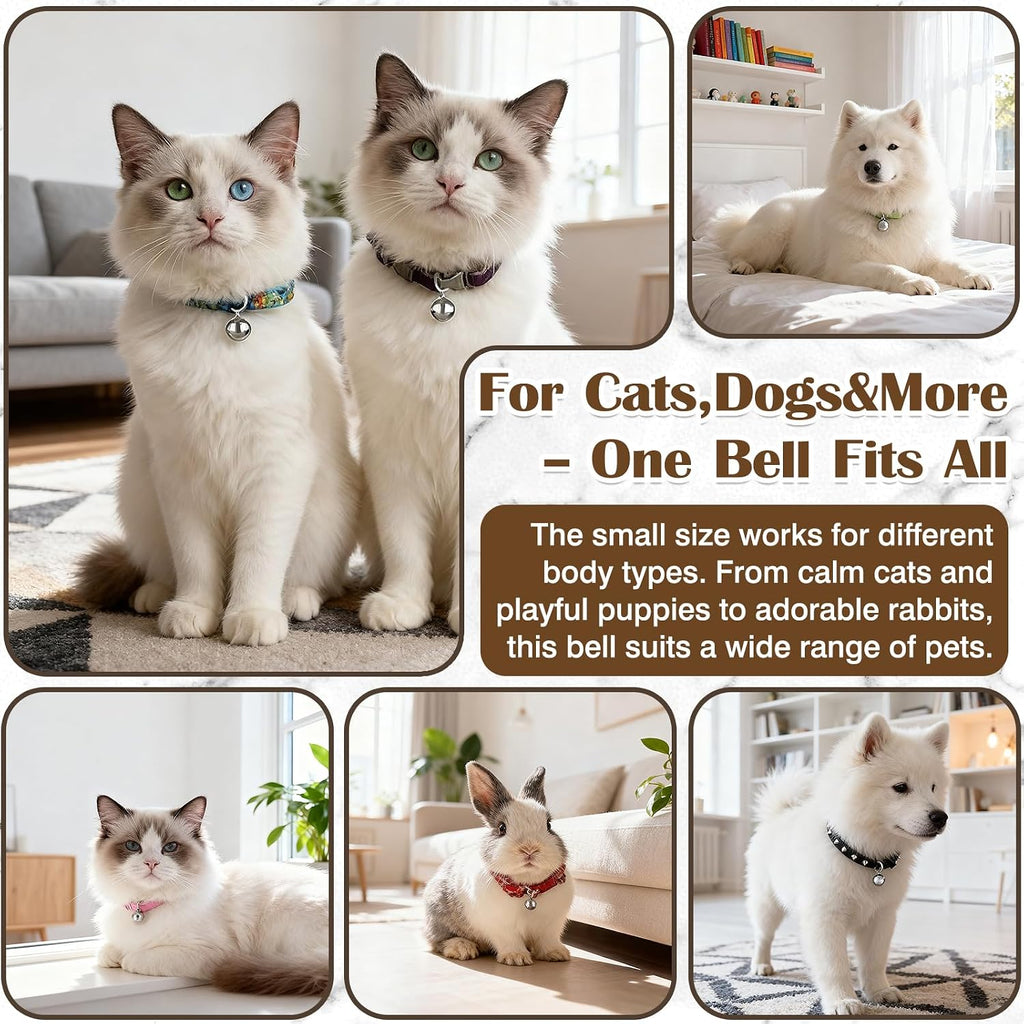 Package overview of six anti lost training bells perfect for multiple household pets