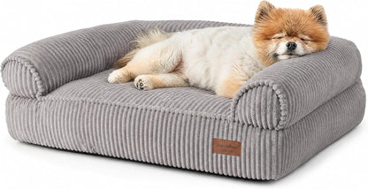 FUKUMARU Dog Couch Bed, Corduroy Cozy Cat Bed for Indoor Cats with Washable Cover, 28in Waterproof Orthopedic Dog Beds Sofa for Small Dogs and Large Cats, Cute Warm Cotton Pet Sofa, Green - Image 15