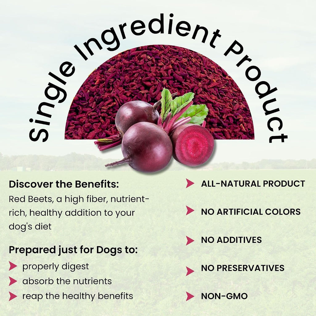 Olewo red beets mixed into wet dog food for internal detoxification support