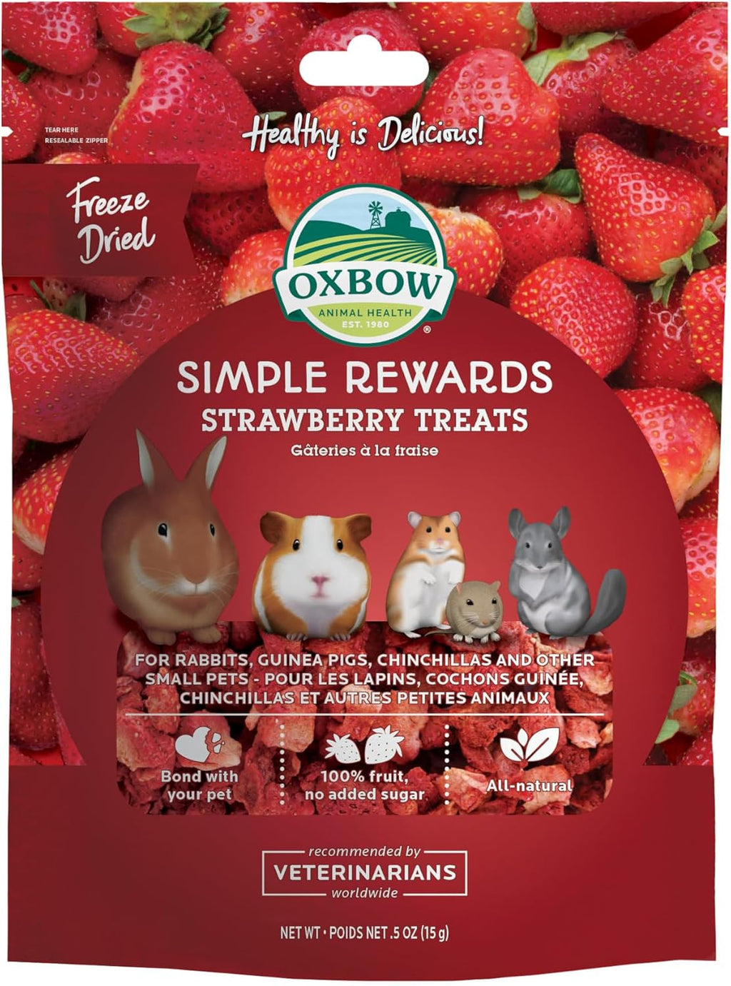Oxbow Simple Rewards Apple Banana Treats, Timothy Hay Guinea Pig & Bunny Treats, Pet Snack, Made with Oxbow Guinea Pig Hay, Made in USA, Timothy for Rabbit, 3 oz Bag - Image 13