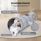 Premium quiet pet play tunnel flattened down completely into a compact storage shape