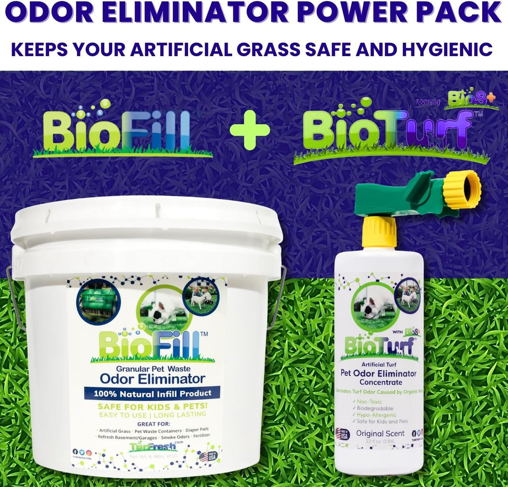 BioTurf BioS+ thirty two ounce enzyme cleaner concentrate bottle with hose attachment.