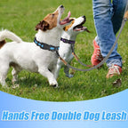 Mile High Life hands free double dog leash configured as a crossbody shoulder strap