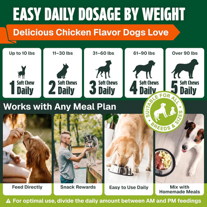 All in one dog multivitamin soft chews for skin immune and digestion support