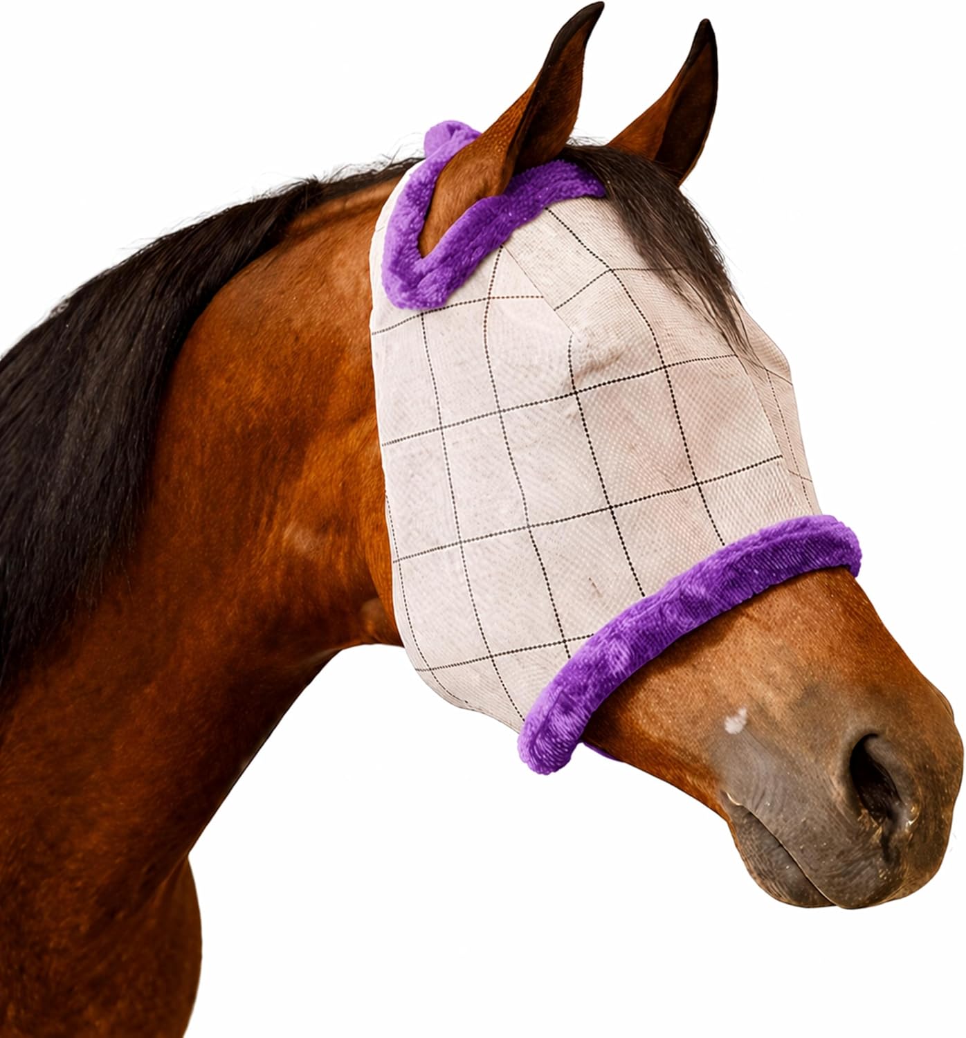 Farnam SuperMask II Horse Fly Mask Without Ears, Extended Coverage, Protects Eyes from Insects and Debris, Adjustable Throat Latch, XL Size - Image 15