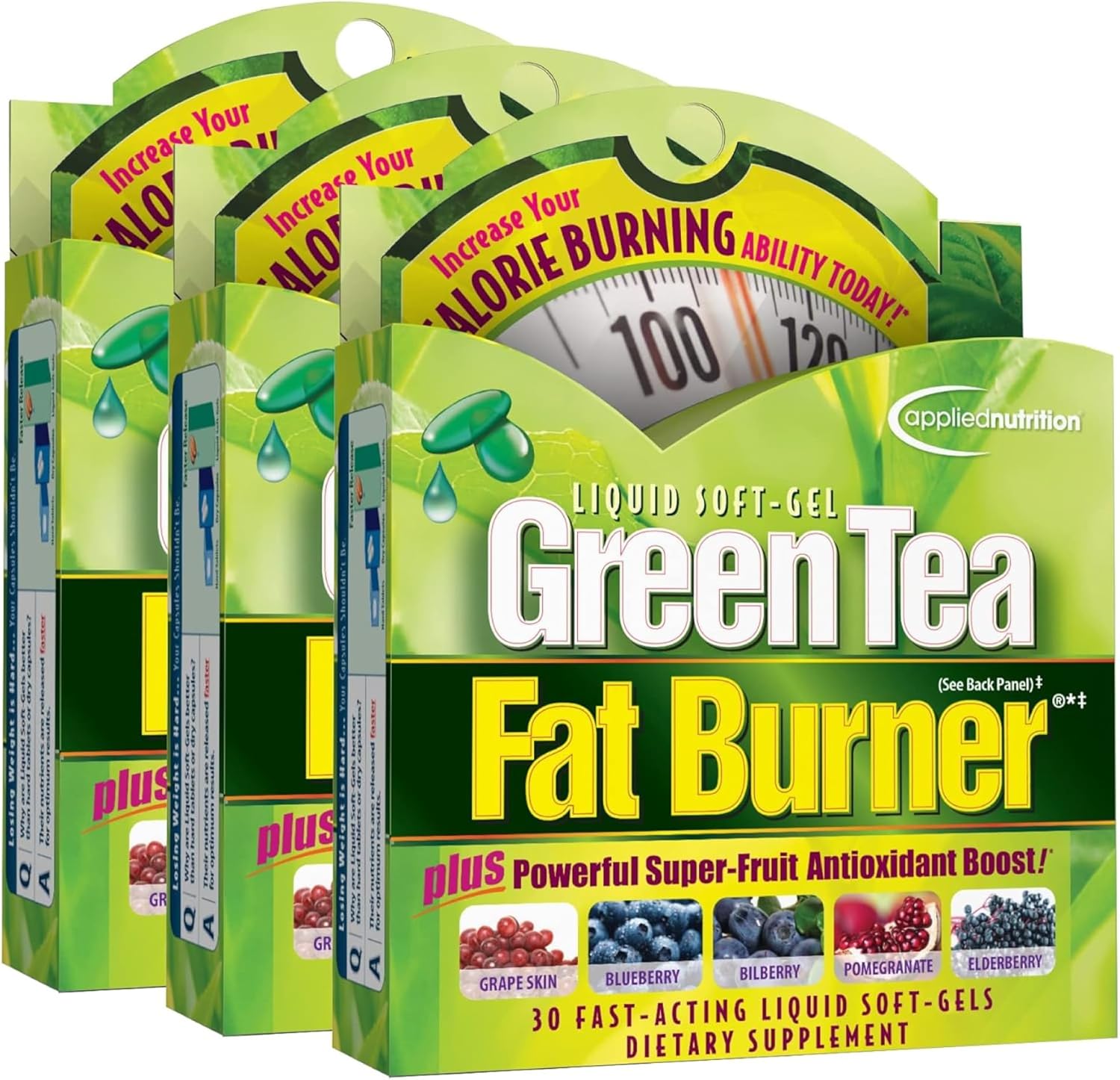 Applied Nutrition Green Tea Fat Burner 30 soft gels front view