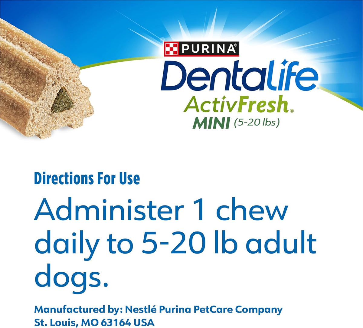 Dentalife ActivFresh Dog_Chews for Mini and Small Dogs 5-20 lbs., Dental-Chews to Freshen Breath, Chicken Flavor, 16.9 oz., 56 Chews - 56 ct. Pouch (Pack of 2) - Image 9