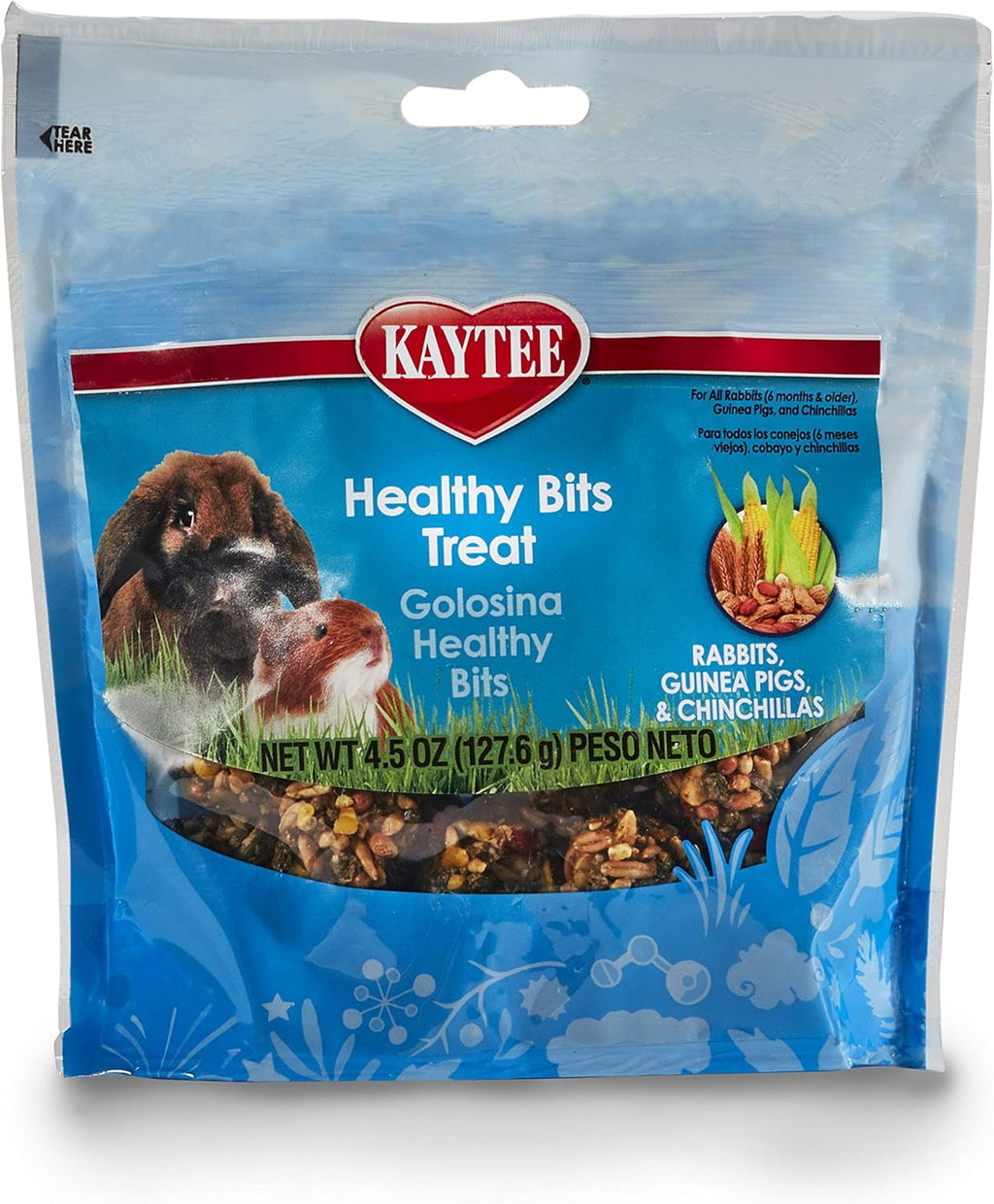 Kaytee small animal crunchy treat pouch back nutrition label