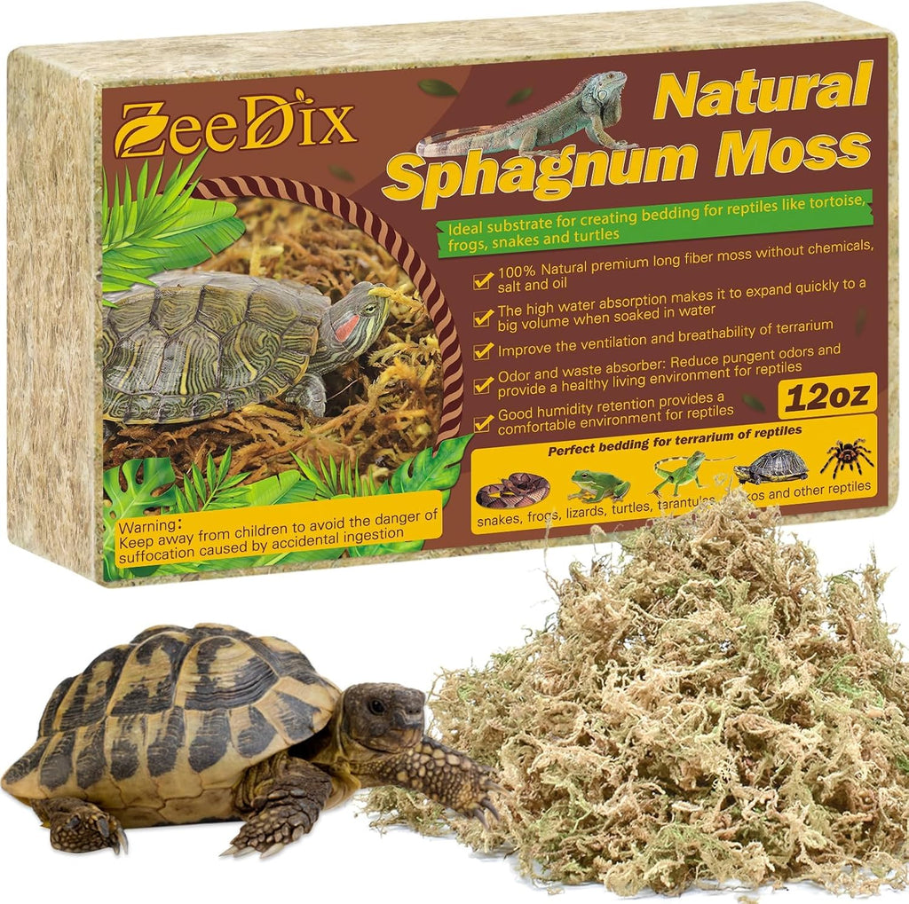 ZeeDix 6 OZ Long Fiber Sphagnum Moss for Reptiles, 8QT Natural Dried Terrarium Reptile Moss Bedding Substrate for Leopard Gecko, Tortoise, Snakes, Frogs, Ball Python & Other Reptiles - Image 9